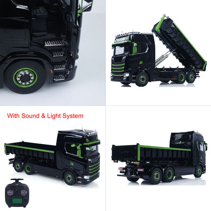 Fast Shipping Metal 6x6 1/14 Hydraulic RC Roll Off Dumper Truck Rear Axle Lifting Steering Car