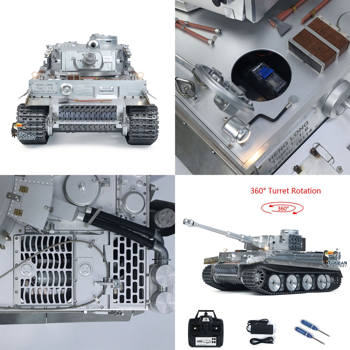 Henglong 1/8 Scale Full Metal German Tiger I RTR RC Tank 3818 Model Tracks Wheel