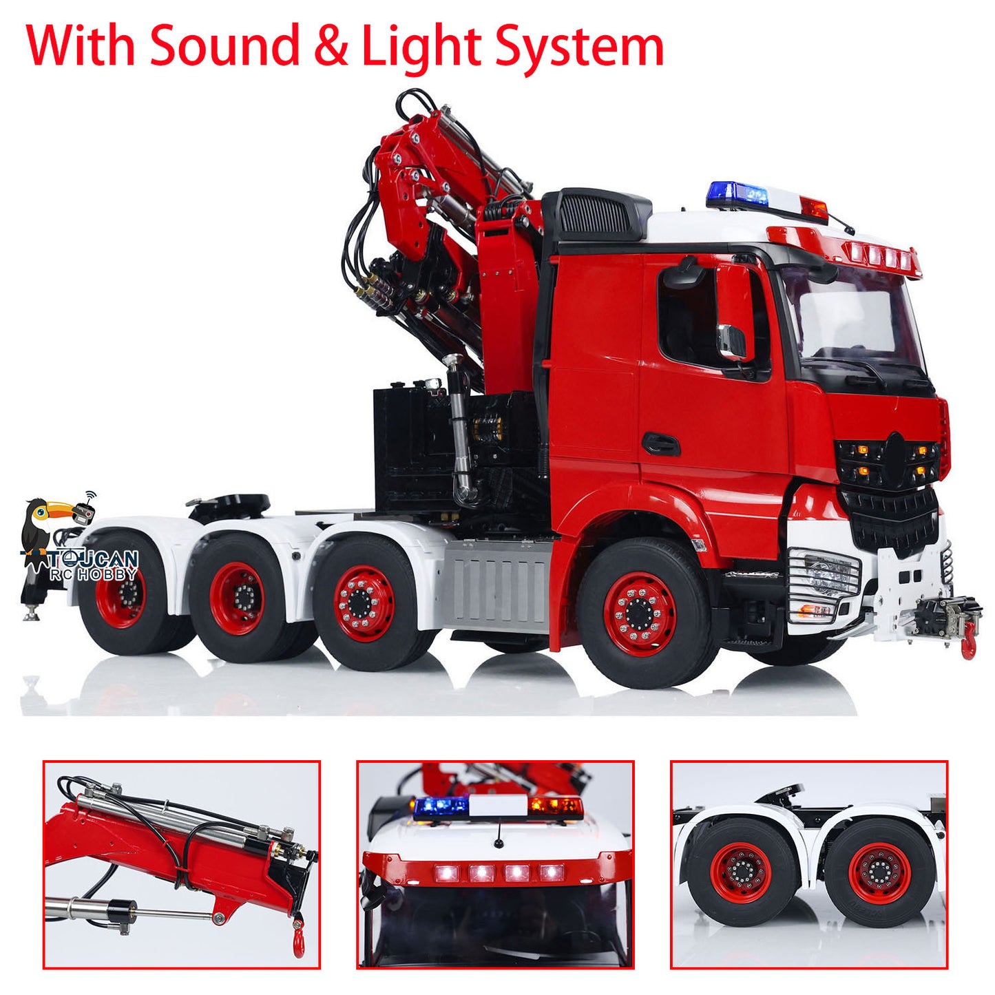 LESU 8x8 1/14 RC Hydraulic Crane Tractor Truck With Fly Jib Arm