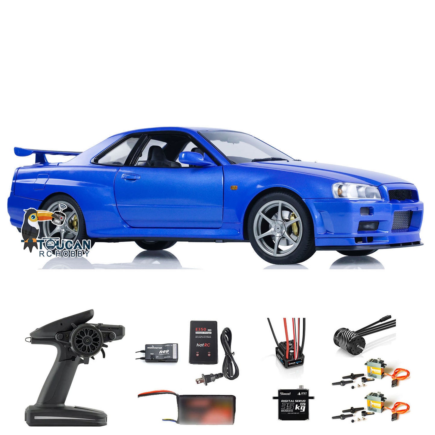 Capo 1/8 montiert lackiert RTR 4x4 4WD R34 RC Racing Drifting Auto mit bürstenlosem Motor ESC