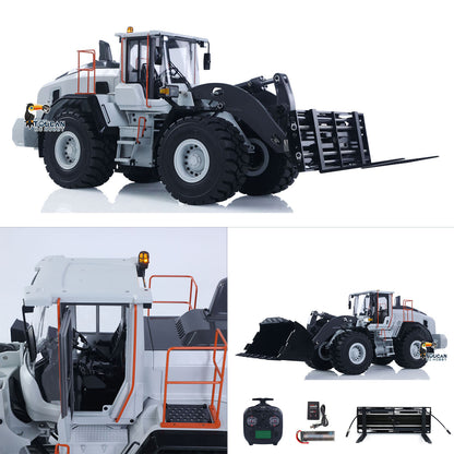 MTRC Metal 1/14 RC Hydraulic Loader E260L 5CH Valves Remote Control Engineering Vehicles Axle Locks Quick Coupler Lights Sounds No Battery