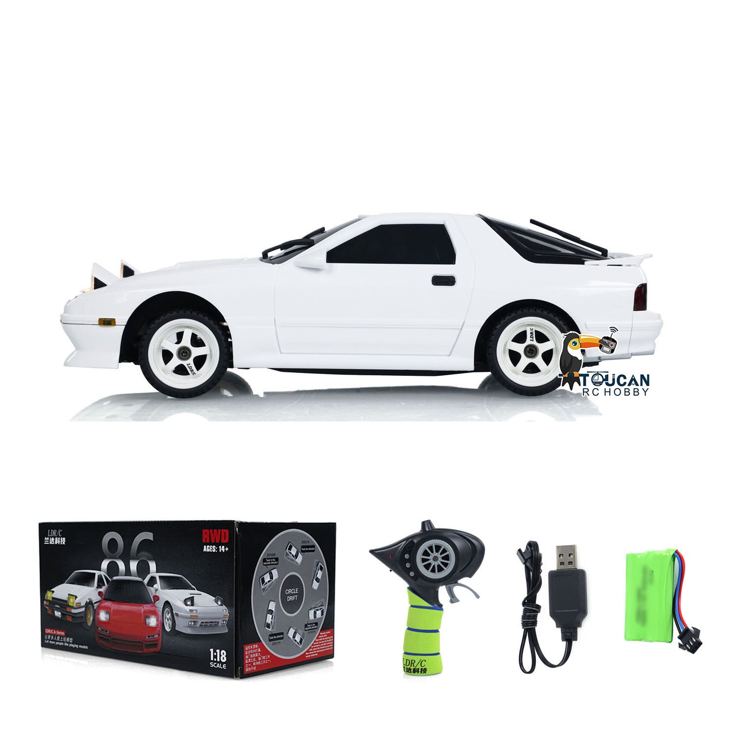 LDRC LD1802 1/18 4*2 RX7 RC Racing Car RWD Gyroscope