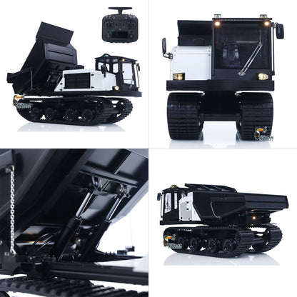 Upgraded Super Frog T14R Panther 1/14 Remote Control Hydraulic Crawler Dumper RC Metal Tracked Tipper Truck Frsky X14 Radio
