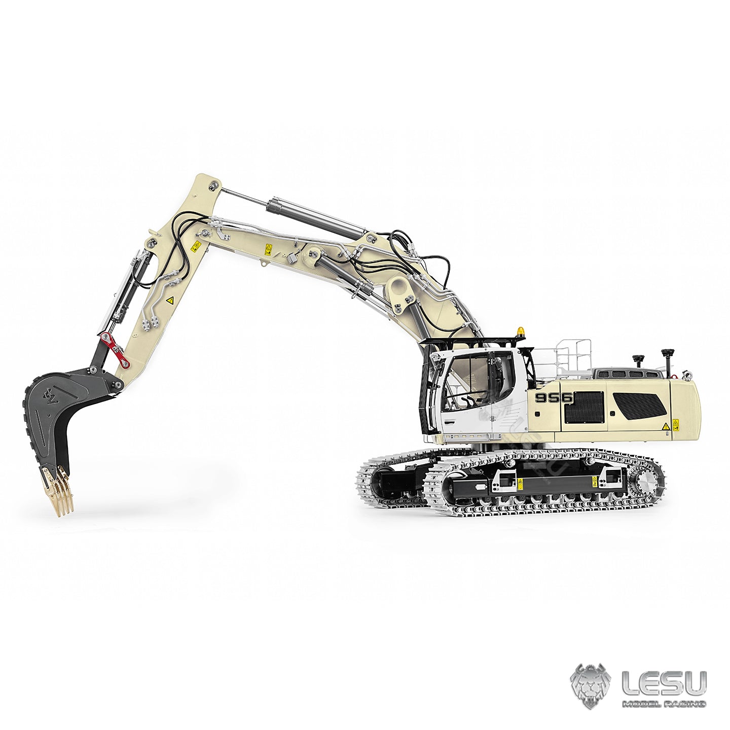 926MM Metal 3 Arms LESU 1/14 RC Hydraulic Excavator LR956 Remote Control Digger Model Vehicle Dual Pump System 7CH Valve Light