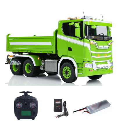 LESU 770S 1/14 6x6 RC Hydraulic Dumper Truck 3-way Remote Controlled Tipper Model Light Sound Smoke