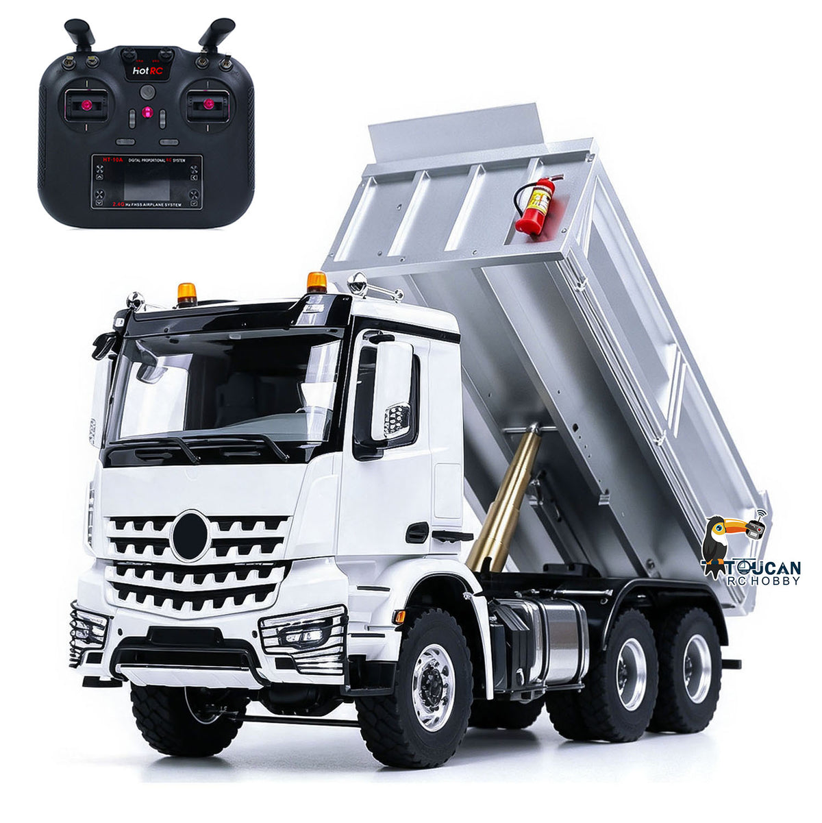 2Speed 6x6 Metal Chassis 1/14 Radio Controlled Hydraulic Dumper Truck 3348 Tipper Differential Axle Light Sound HotRC Radio 2026 PNP