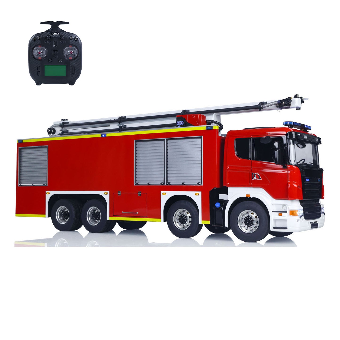 SC 8x4 1/14 Metal Chassis RC Snozzle High-reach Extendable Turret Fire Truck Car