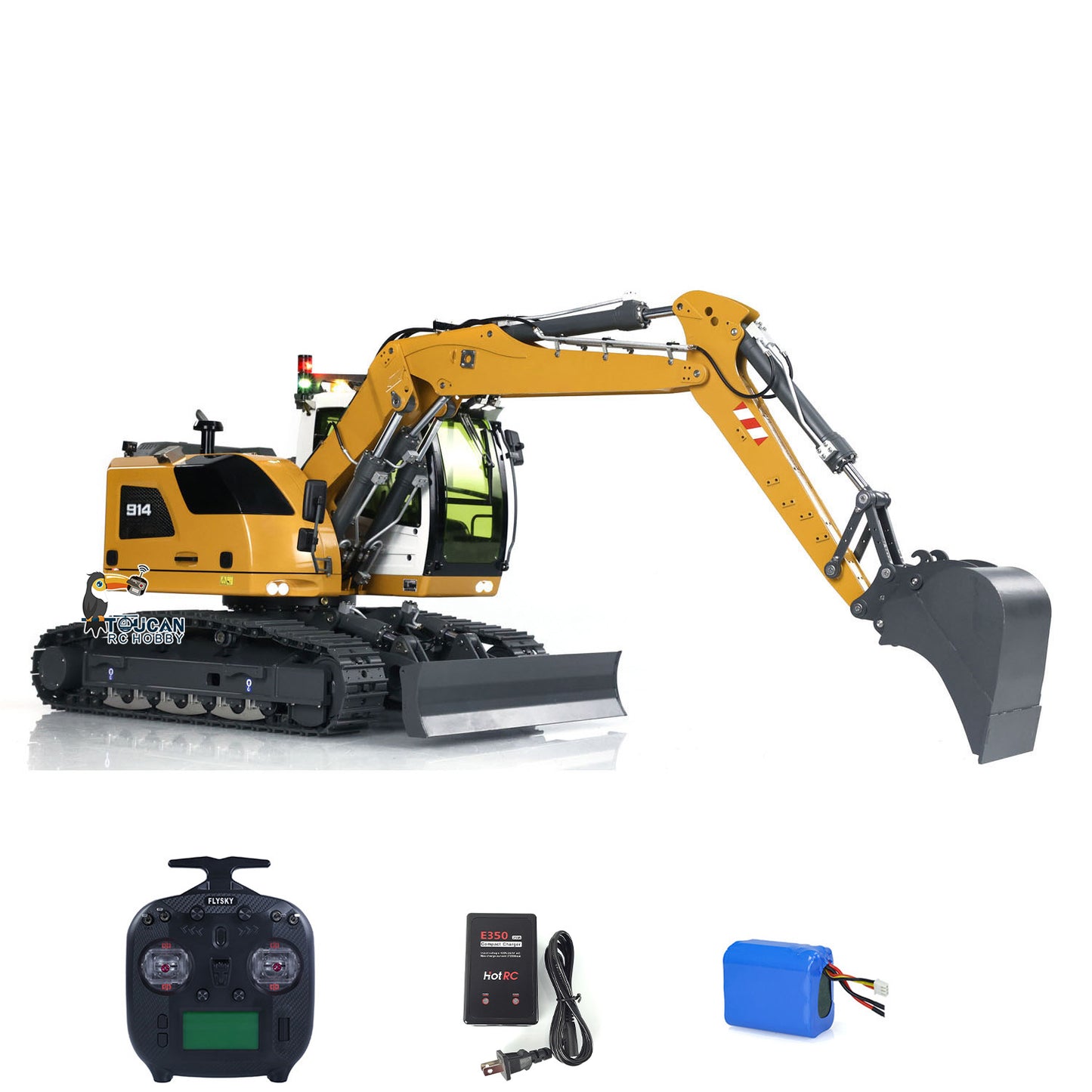 US STOCK 1/14 Radio Controlled Hydraulic Excavator LR 914 5ways Valve RC Digger Model RTR Electric Construction Vehicle ST8 Radio Battery