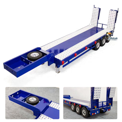 1/14 Metallanhänger 3 Achsen 2-teilige elektrische Heckklappe für RC Traktor LKW Auto