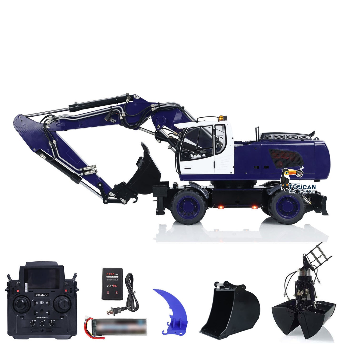 1/14 R946 Hydraulic RC Excavator 946-3 Wheeled Digger With PL18EV Controller