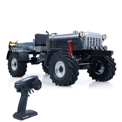 MD 4WD 1/10 Metal RC Tractor MD009 Remote Control Off Road Car Dual Motor Winch Axles Diff Lock Radio Light System No Battery
