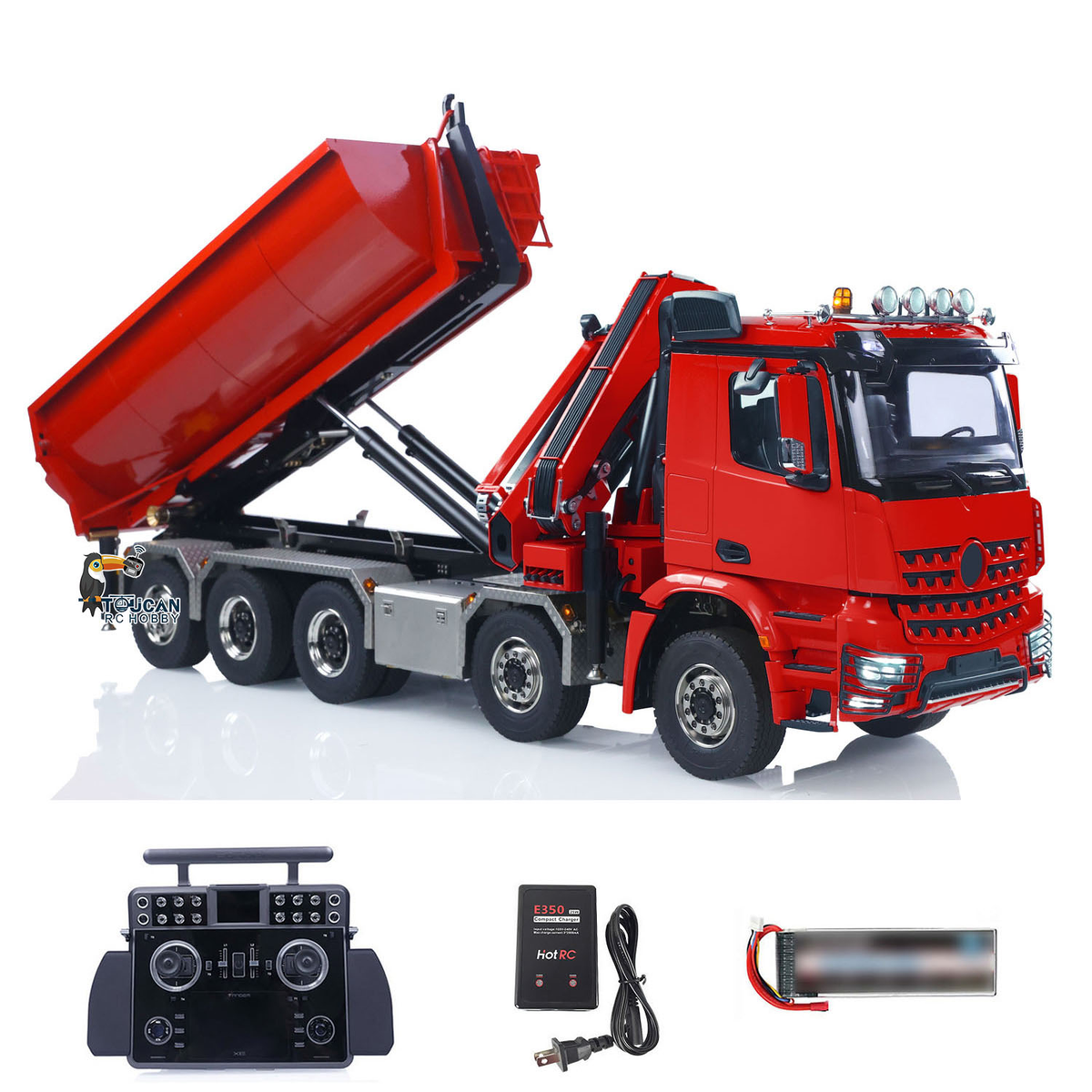 10x10 1/14 RC Hydraulikkran LKW Volldumper RTR XRLite Radio