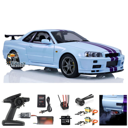 Capo 1/8 Assembled Painted RTR 4x4 4WD R34 RC Racing Drifting Car With Sound Light System Smoke Function