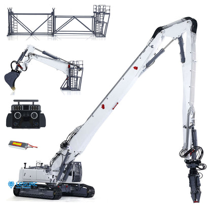 LESU 1/14 RC Full Hydraulic Excavator LR960 Demolition Digging Arm Pump Lights Demolition Digger