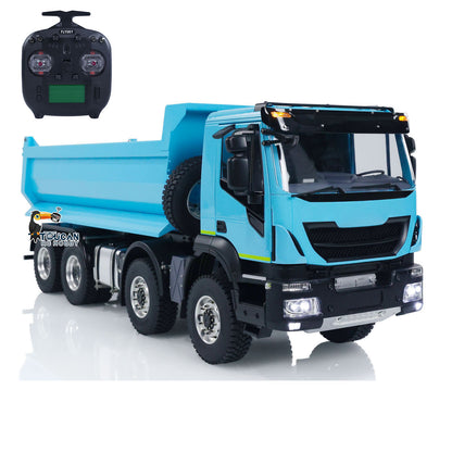 1/14 Metal 8x4 PNP Hydraulic RC Truck Dumper With 2-speed Transmission Gearbox Sound Light System