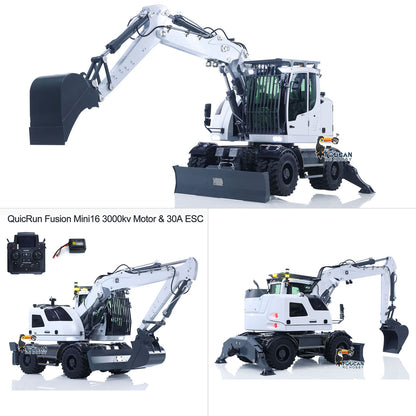 1:14 RC Hydraulic Wheeled Excavator LR914 8-ways Valve 4??4 Digger Engineering Vehicle RTR Axle Lock Upgrade Brushless Motor ESC