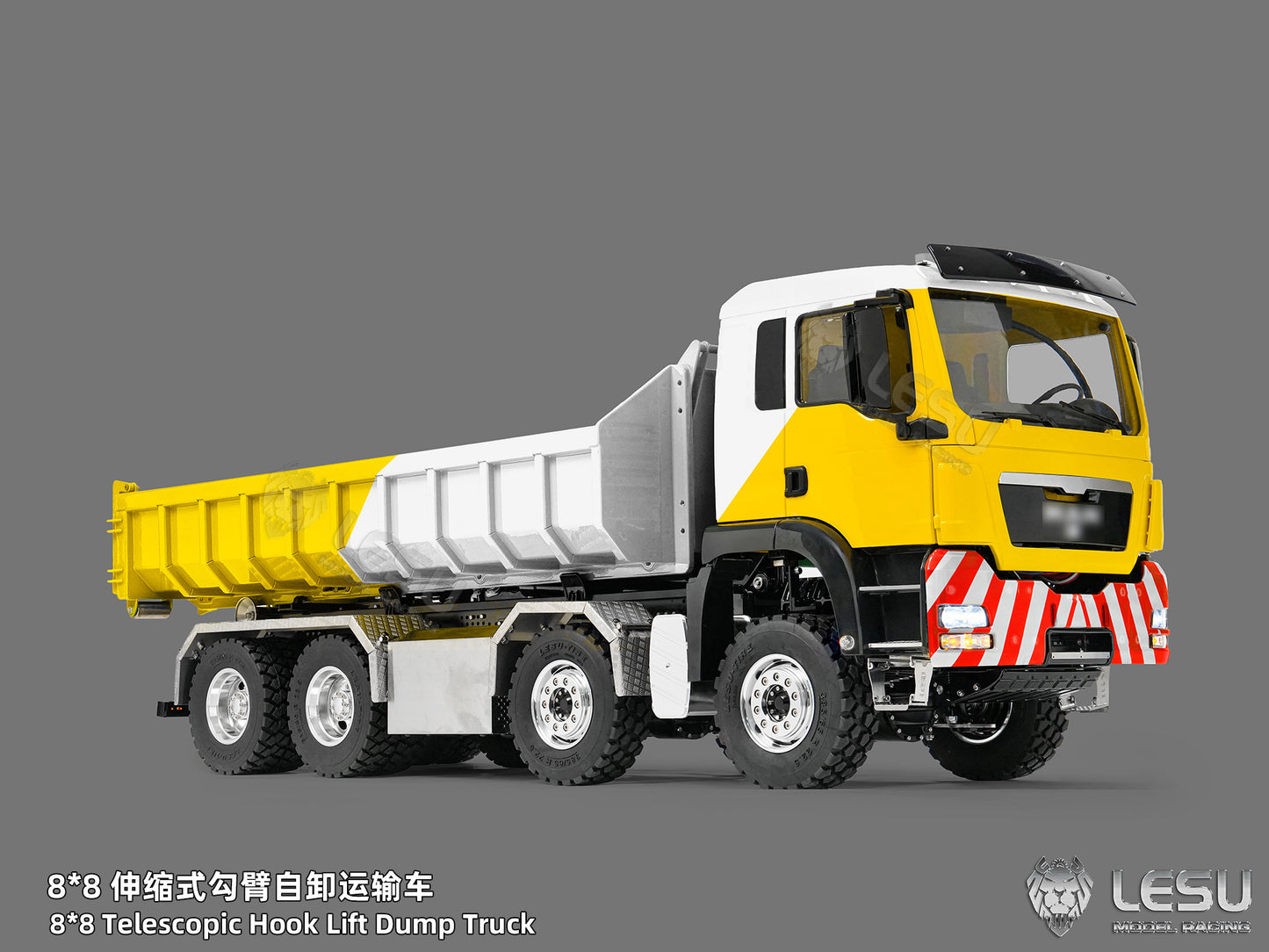 Deposit New Product Pre-order LESU 1/14 Metal 8x8 Roll-Off Truck Full Dump RC Construction Vehicle
