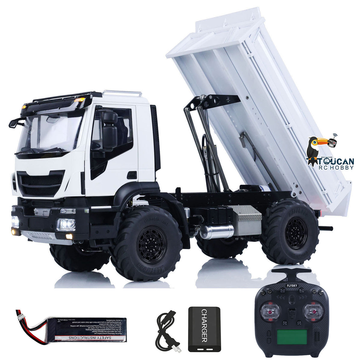 MD 1/14 4x4 Metal Radio Control Hydraulic Dumper Trucks 2Speed Gearbox Differential Locks RC Tipper Light Sound RTR Model