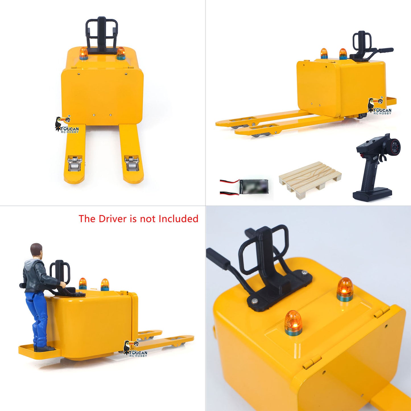 1/14 Eletric Remote Control Reach Forklift Hobbywing ESC Servo Motor Ready to Run Warehouse RC Model Collection Warning Light