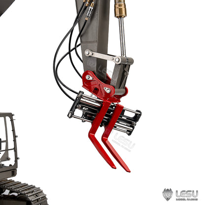 Metal 270 Degrees Rotatable Hydraulic Fork for LESU 1/14 RC Hydraulic Digger Aoue C374F Radio Control Excavator Heavy Machine Model