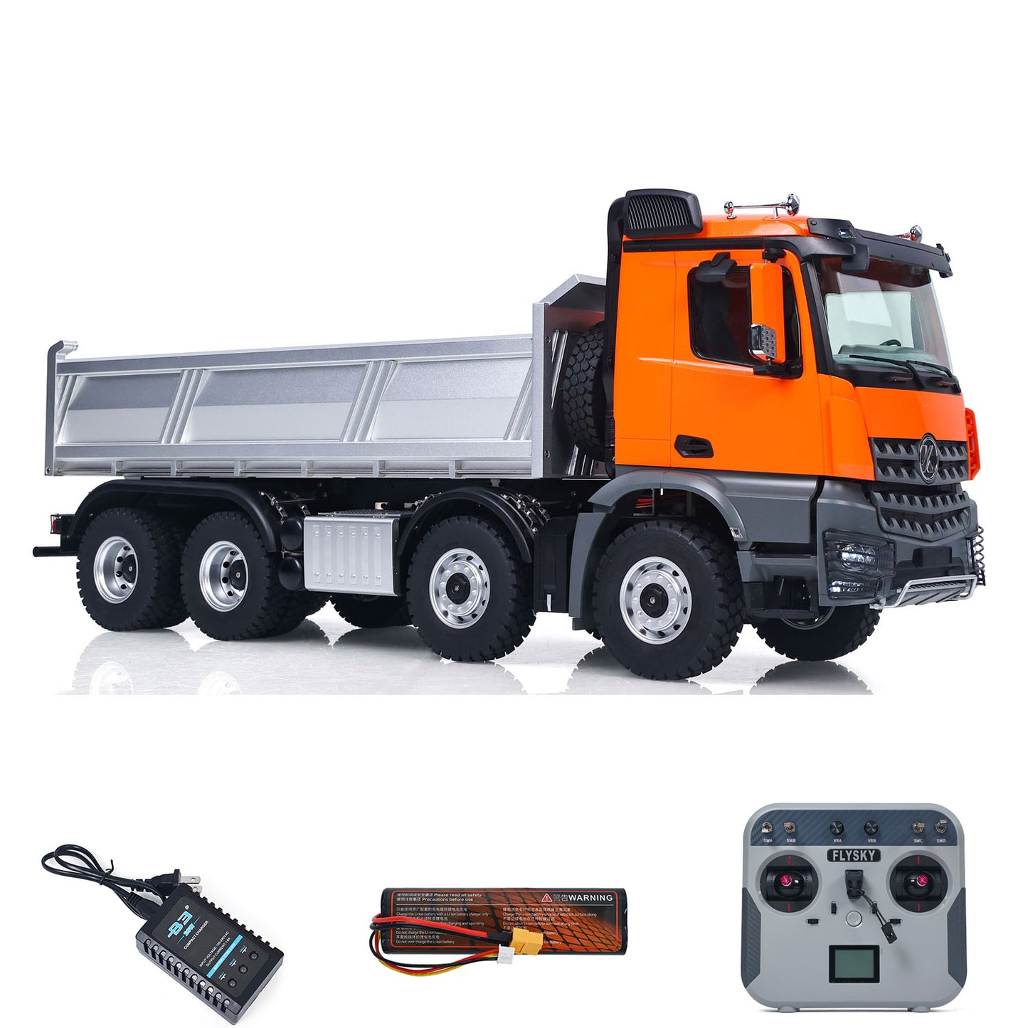 Kabolite 1/14 Electric RC Dump Truck K5703 8X8 Remote Control Tipper Model 2Speed Transmission Lights Sounds Battery Charger