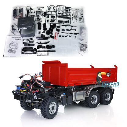 LESU 1/14 6x6 3 Axles Metal Hydraulic Three-way RC Tipper Dumper Truck A0009