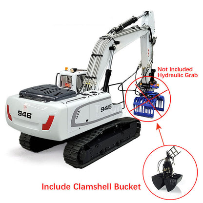 MTM 1/14 946 RC 2 Arms Metal Hydraulic ARTR Tracked Excavator With Ripper Grab Clamshell Bucket