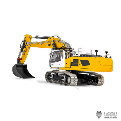 Metal LESU 1/14 RC Hydraulic Excavator 2 Arms LR956 Remote Control Digger Model 4MPA Dual Pumps Light 3S Battery PL18EV LITE