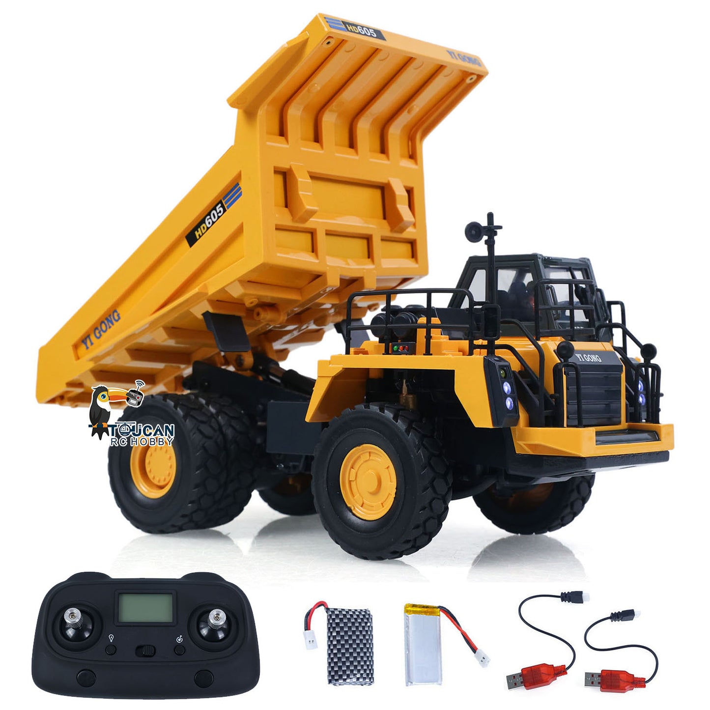 Ready To Run 1/50 Electric Remote Control Dump Truck RC Construction Vehicle Tipper Model Lights Sounds Effect Gift For Adult
