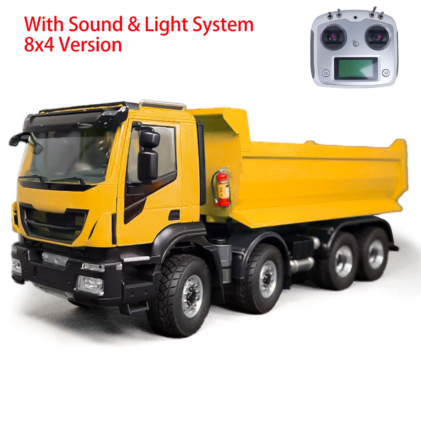 1/14 Metal 8x4 PNP Hydraulic RC Truck Dumper With 2-speed Transmission Gearbox Sound Light System