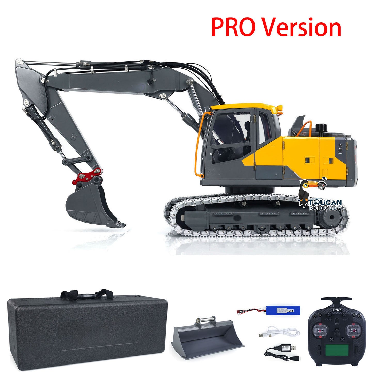 1:14 RC Hydraulic 3 Arms Excavator 160 Metal Remote Control Digger