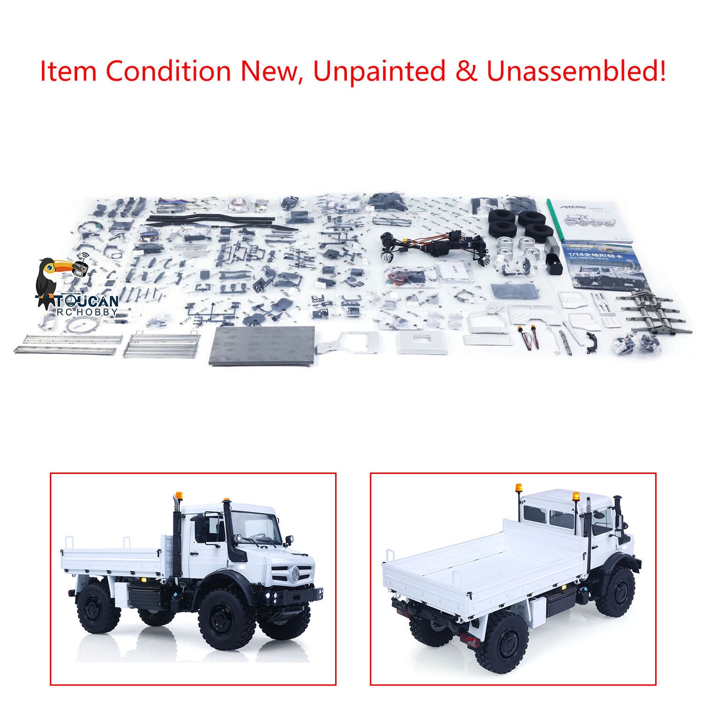 Metal LESU 1/14 RC All Terrain Light Truck U4023 Remote Control Off Road Car MT44023 KIT Model Light Sound Wheel Hub Reduction