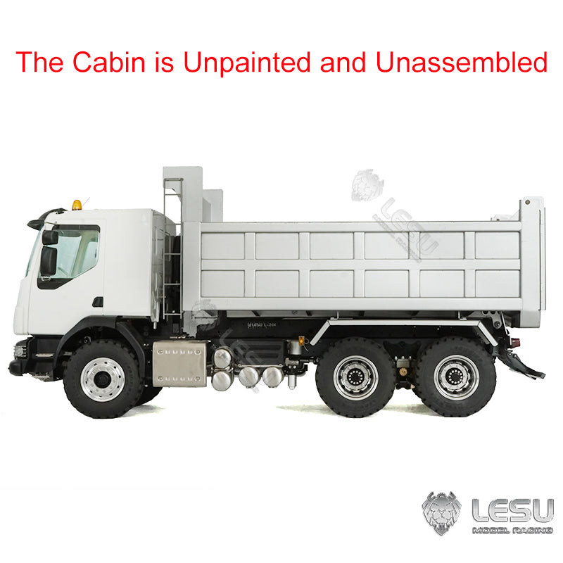 Metal 1/14 Scale LESU 6*6 Radio Controlled Hydraulic Dumper Truck 2Speed Gearbox Sound Light System Motor Servo ESC for Tipper