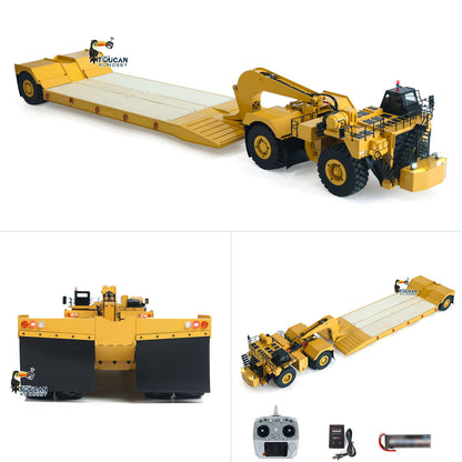 Metal 1/20 RC Heavy Duty Hydraulic Mining Trailer Truck C739D PRO Gooseneck Car Remote Control Construction Machine Raedy to Run Battery