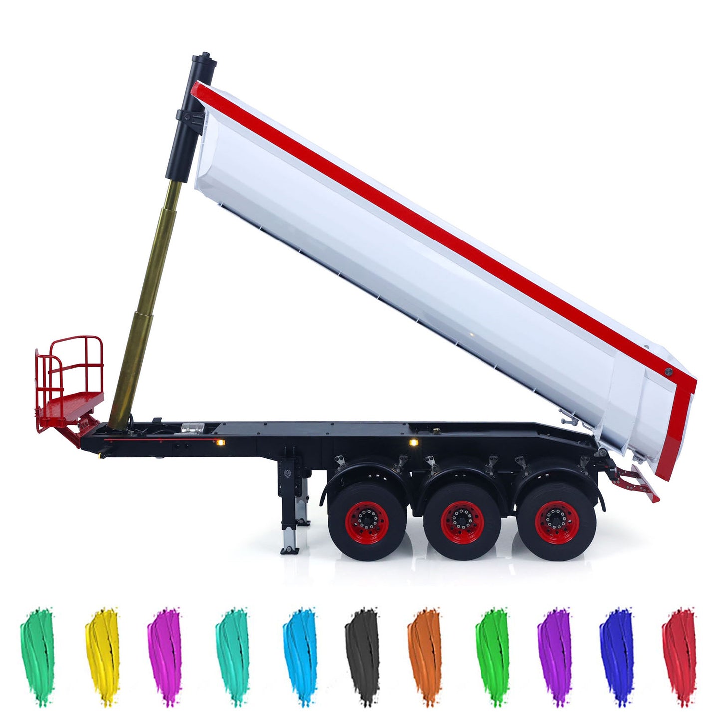 Metal LESU 3Axles 1/14 Hydraulic Dump Trailer for RC Tractor Truck DIY TAMIYA Radio Controlled Lorry Car 1851 3363 R470 770S