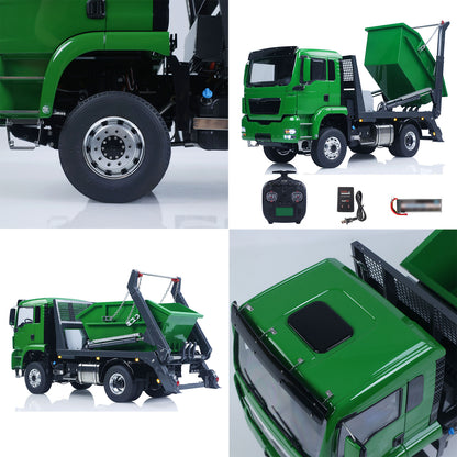 LESU 4X4 1/14 RC Hydraulic Swing Arm Garbage Truck Skip Loader TGS Paintied Car