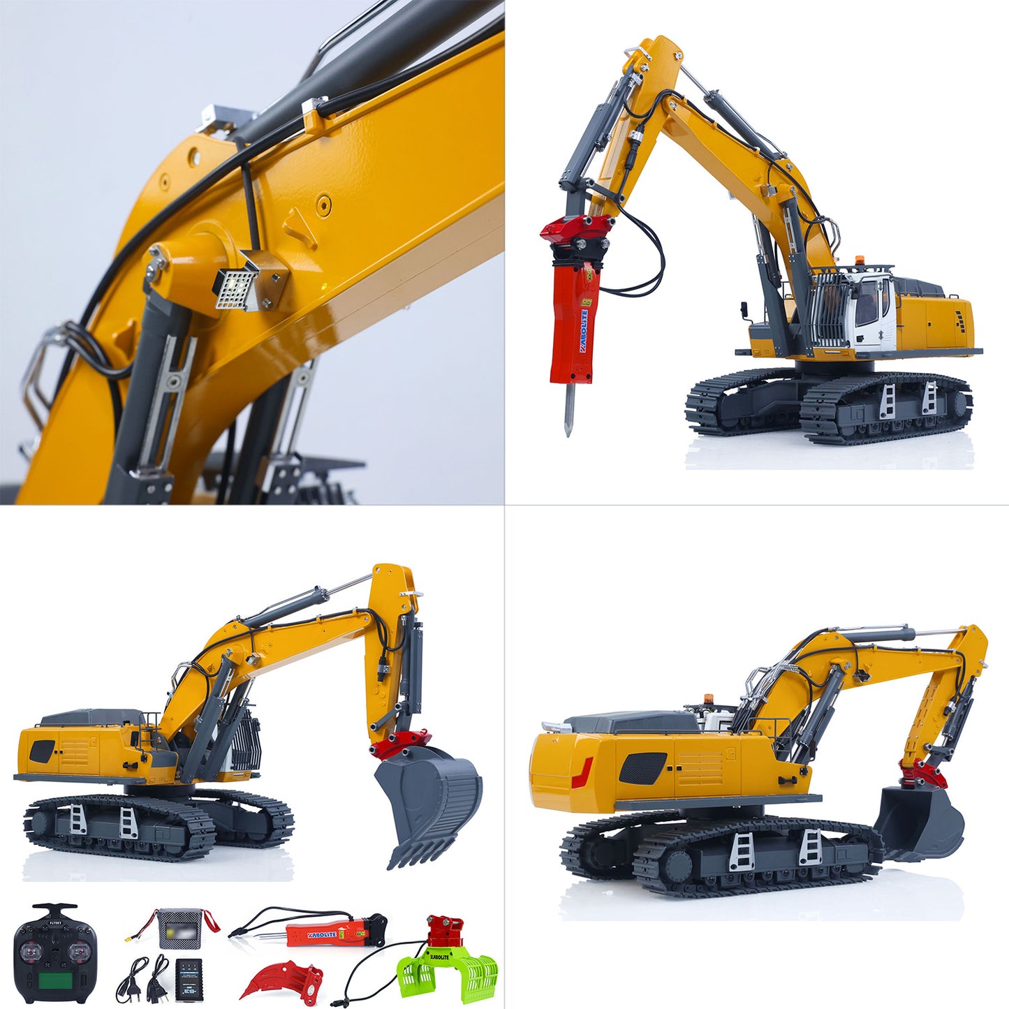 US STOCK KABOLITE 1/18 K962 100S Remote Control Hydraulic Excavator RC Digger Electric Claw Ripper Hammer Construction Car Machine Toys