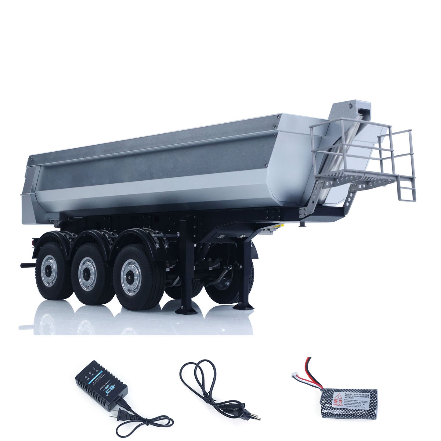 Fast Shipping 26.1Inches KABOLITE 1/14 Metal Radio Control Semi Trailer Dumper Electric Lifting for RC Tractor Truck 770S Light Support Leg