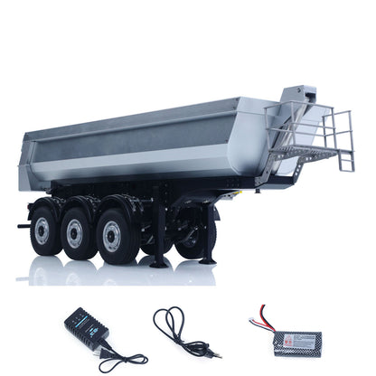 Fast Shipping 26.1Inches KABOLITE 1/14 Metal Radio Control Semi Trailer Dumper Electric Lifting for RC Tractor Truck 770S Light Support Leg
