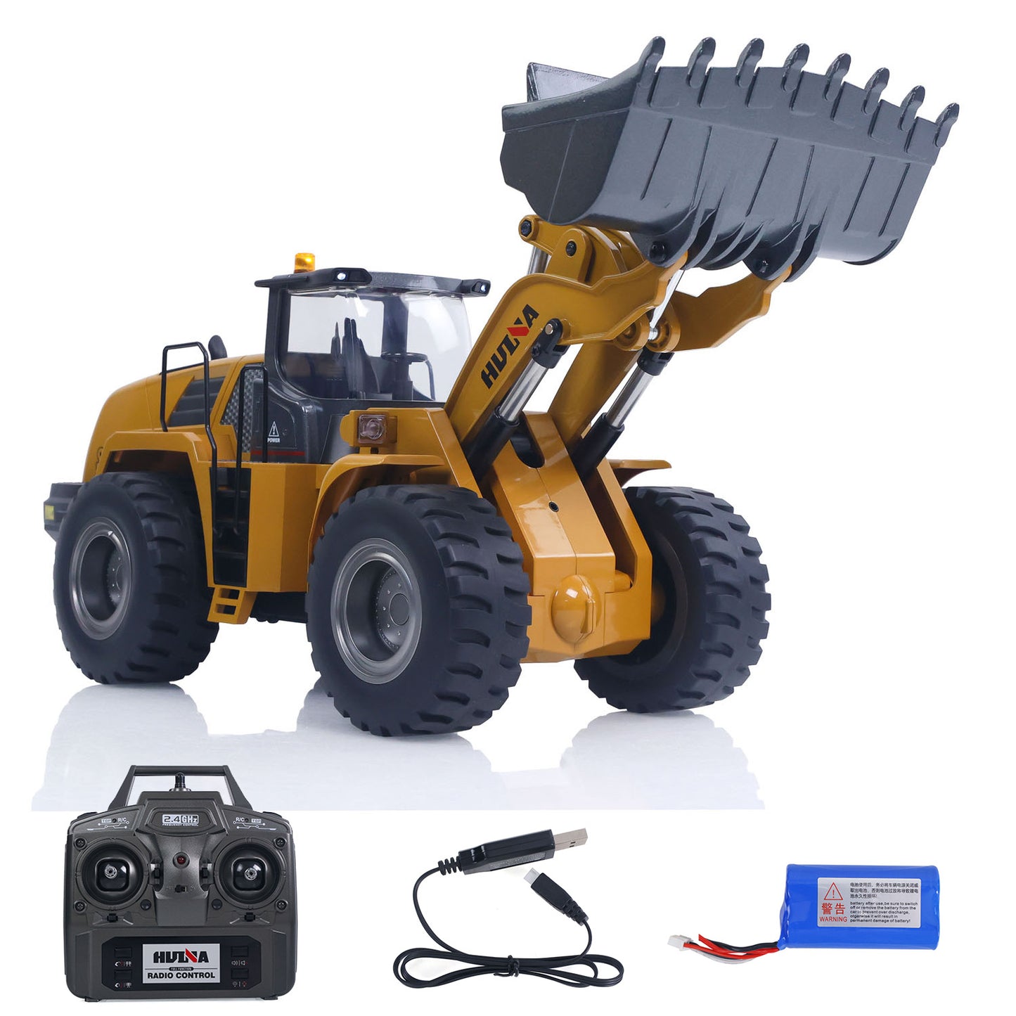 ONLY ONE Fast Shipping 1/14 HUINA Toys 2.4G Radio Controlled Loader 1583 Electric Lifting System Lights Sound RC Construction Vehicles Assembled