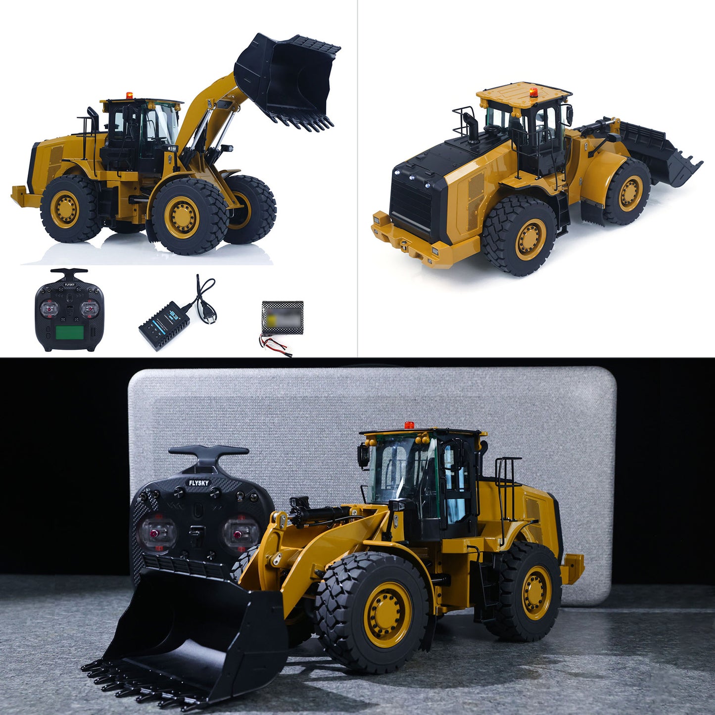 US STOCK HUINA K966 KABOLITE 2.4G 1/16 Hydraulic RC Loader Car Model 7500mAh Battery