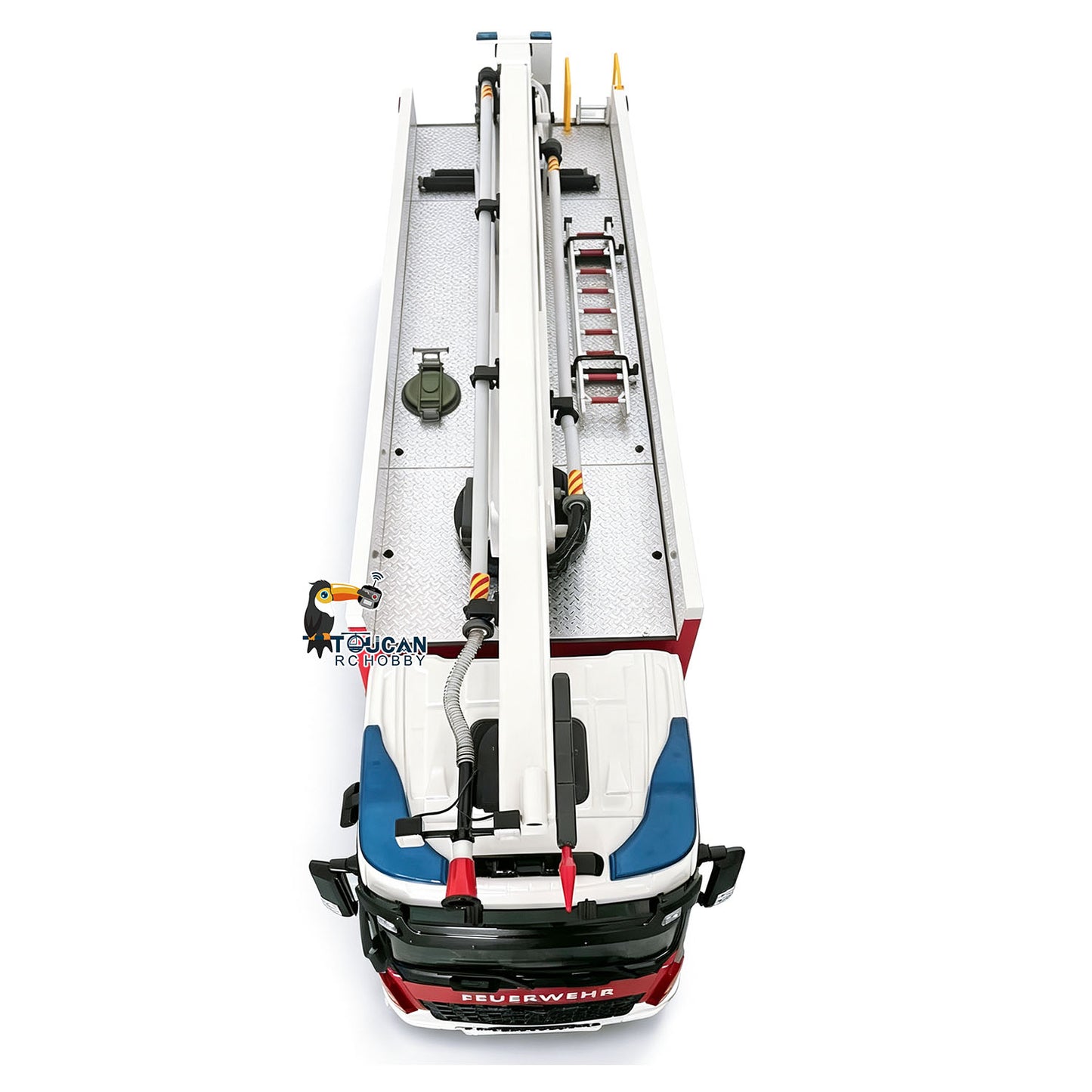 6x4 1/14 RC Fire Fighting Truck Remote Control Folding Aerial Ladder Water Spray Trucks 3363 Metal Chassis 2-Speed Transmission