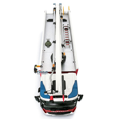 6x4 1/14 RC Fire Fighting Truck Remote Control Folding Aerial Ladder Water Spray Trucks 3363 Metal Chassis 2-Speed Transmission