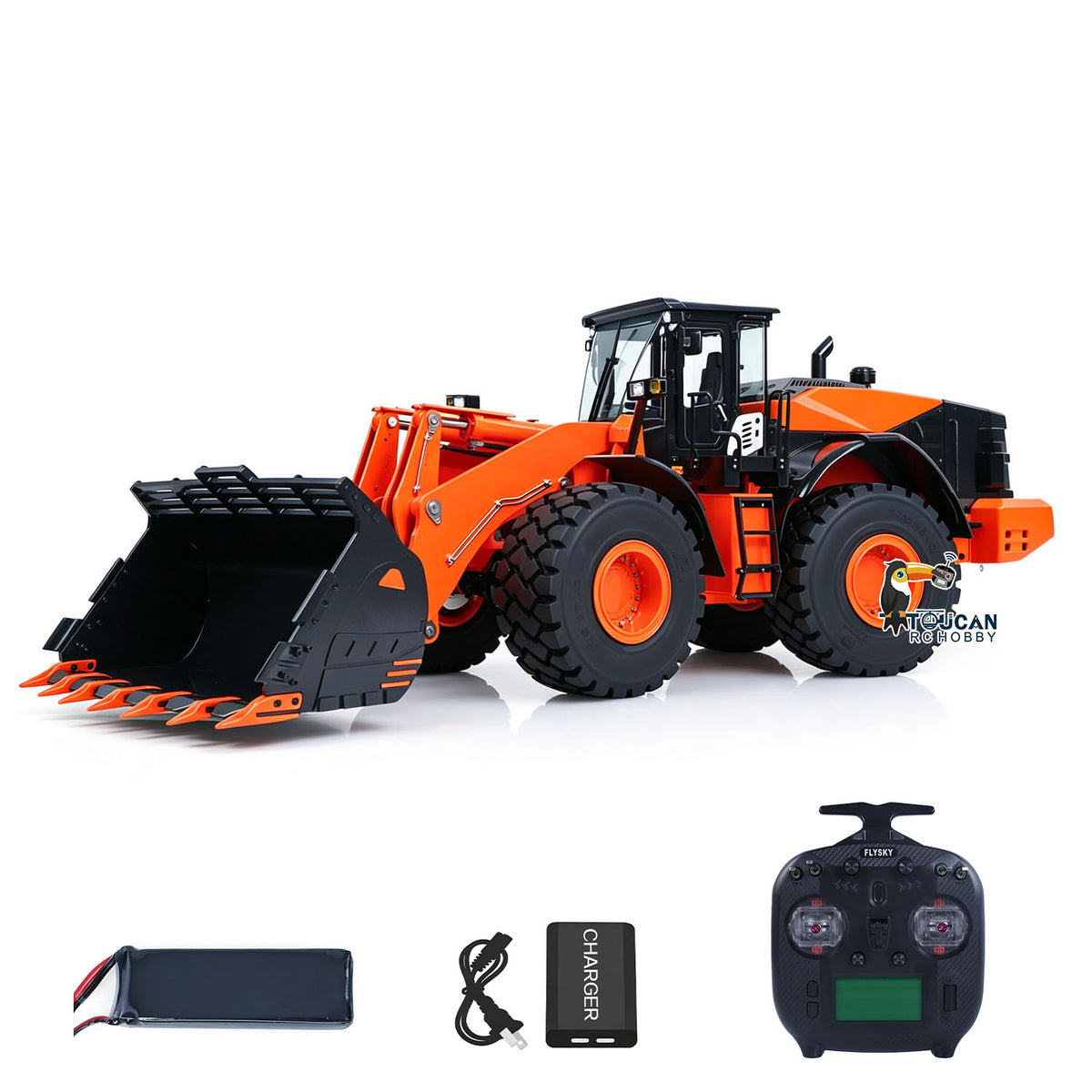 JDM 198 1/14 Hydraulic RC Wheel Loader ZW370 Metal Construction Model 4WD Diff Lock 2 Speed Gearbox Brushless Drive Sound Light