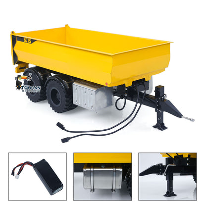 RC Hydraulic Full Dump Trailer for CUT Model 1/14 Remote Control Hydraulic Wheeled Excavator LR914 Engineering Vehicle Painted