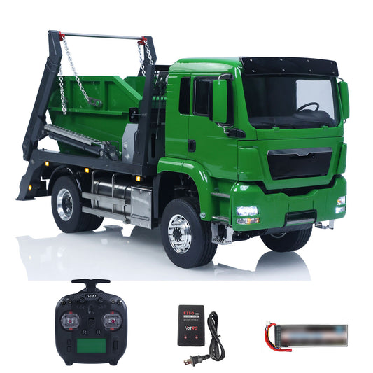 LESU 4X4 1/14 RC Hydraulic Swing Arm Garbage Truck Skip Loader TGS Paintied Car