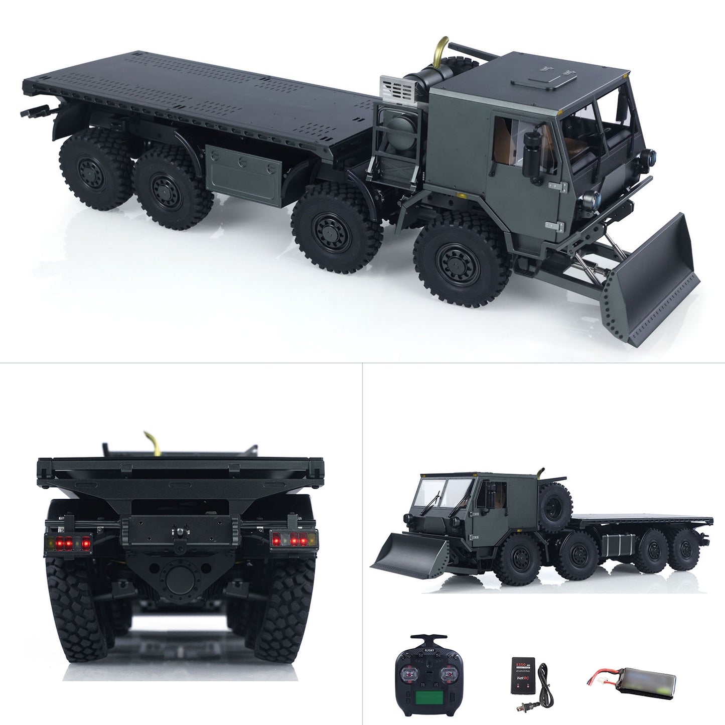 TOUCAN 1/18 8X8 Metal RC Military Truck RTR Transport Car CAPO CUB3 2Speed Gearbox Axle Locks Light Sound Smoke Unit Snow Blade