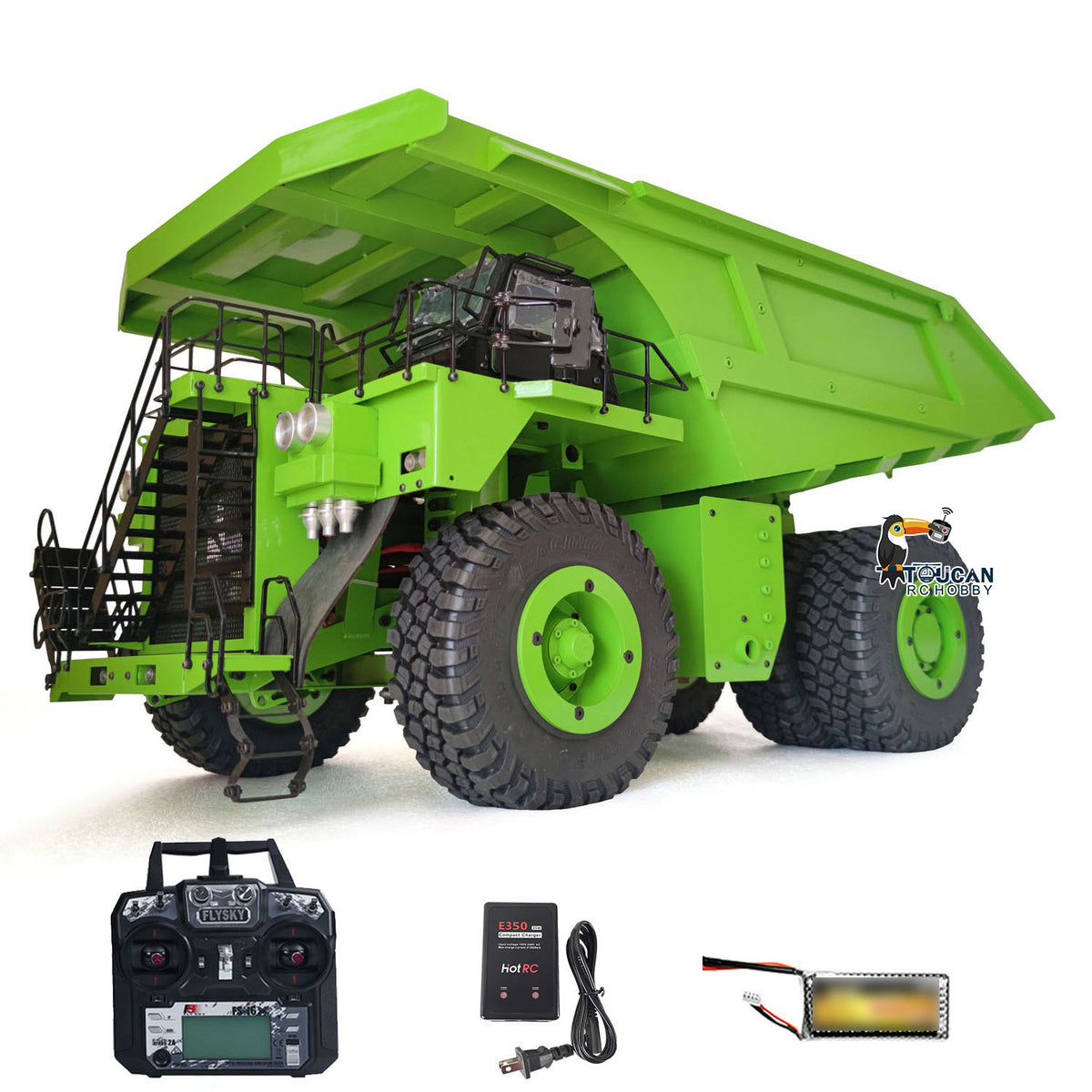 Metal 1/20 RC Hydraulic Mine Truck 793D Heavy Duty Remote Control Dumper RTR 2Speed Gearbox Flysky I6X Radio Light System