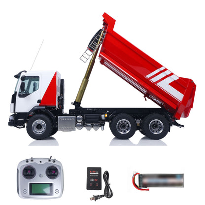 LESU 1/14 Hydraulic RC Dump Truck 6*6 RTR Radio Control Tipper 2Speed Gearbox Differential Lock Metal Chassis Flysky I6S Radio
