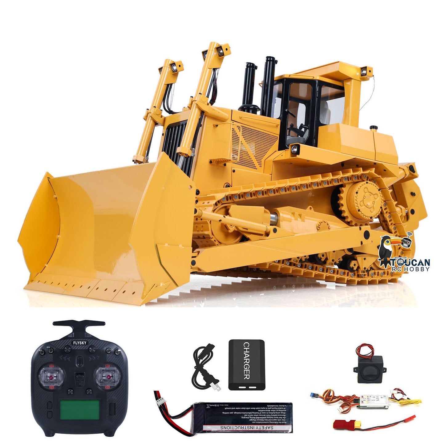 Fast Shipping 1/14 JDM-98 DXR2 Metal RC Hydraulic Bulldozer Radio Control Dozer 201 New Sound Module